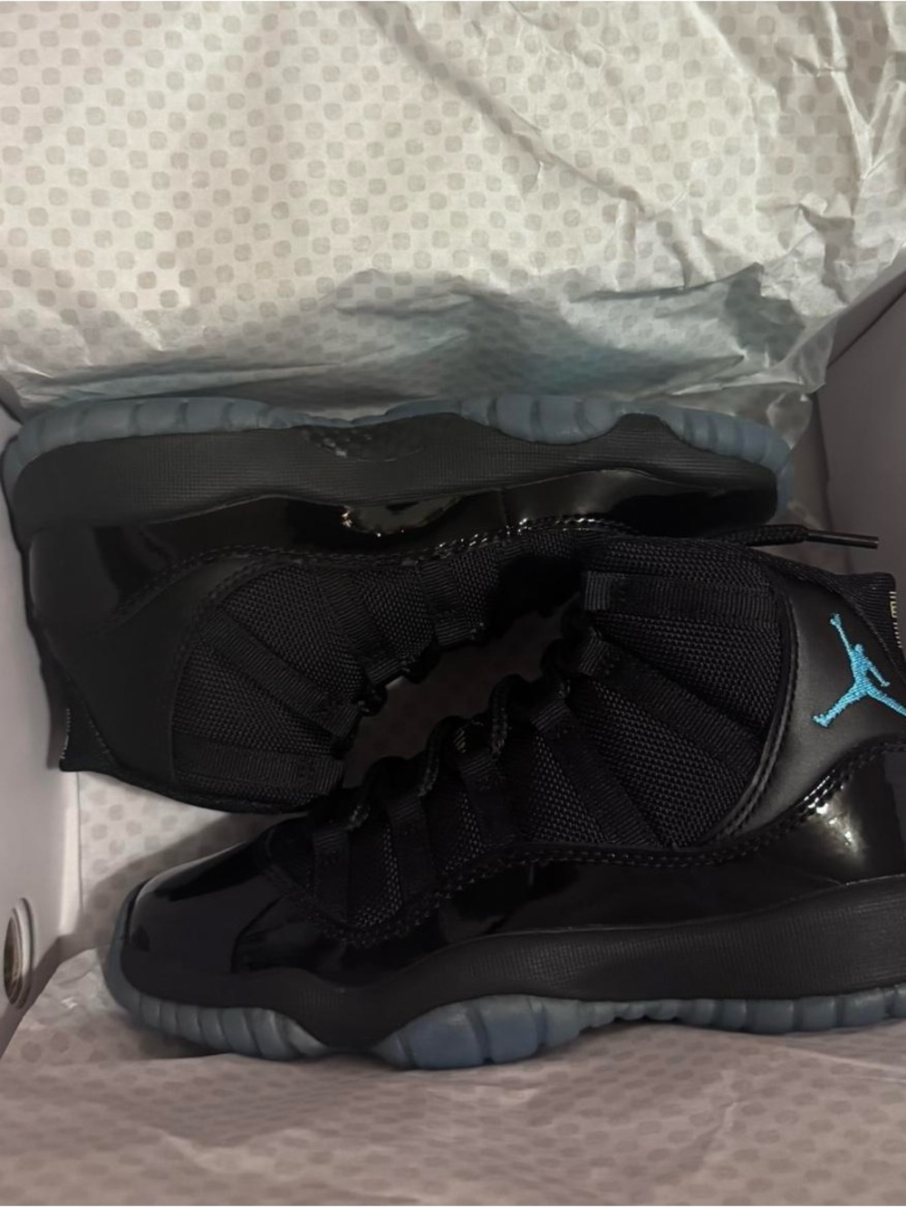 Jordan Kids' Retro 11 Black with Blue Jumpman